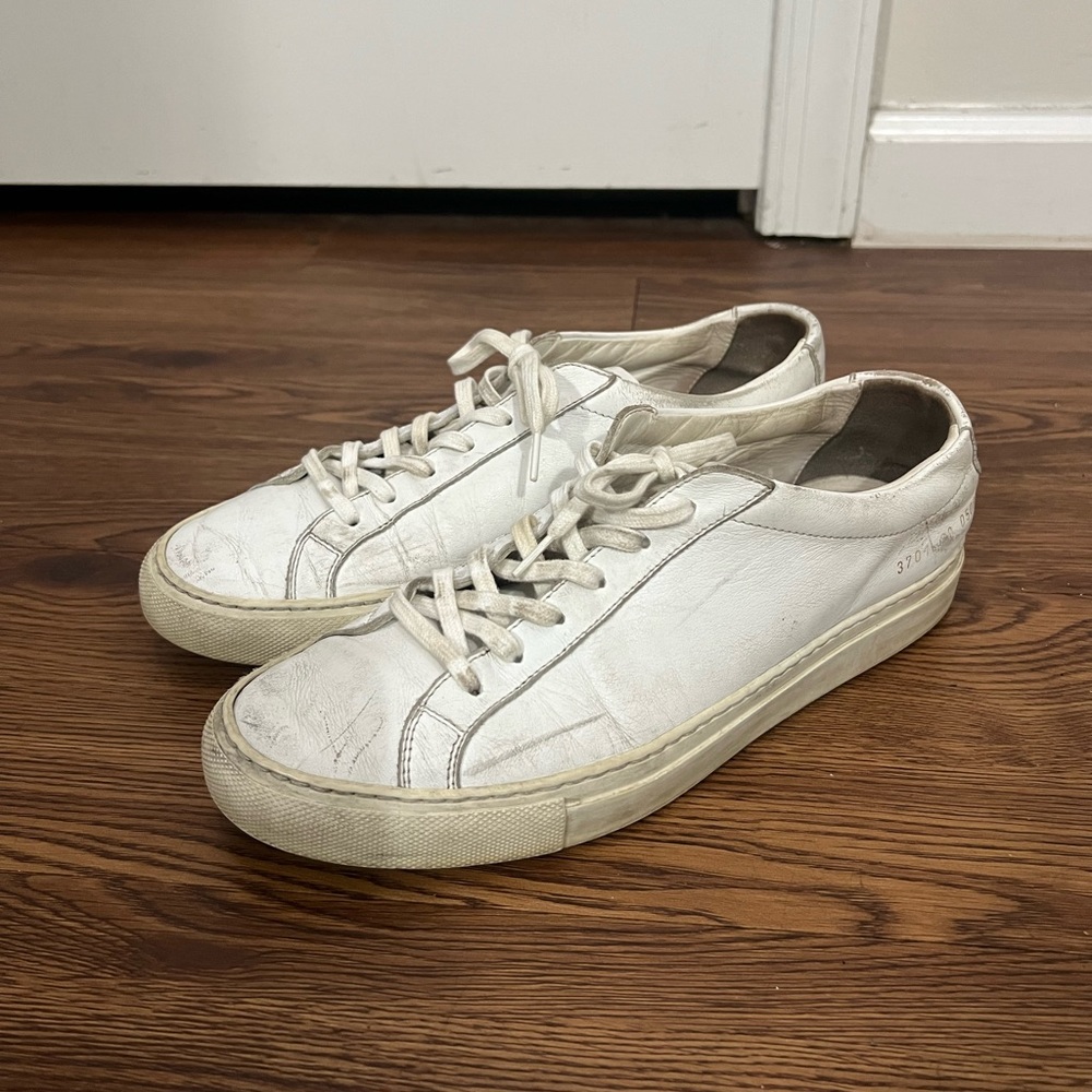 Common Projects White Original Achilles Leather Low-Top Sneakers Size 37 EU $482